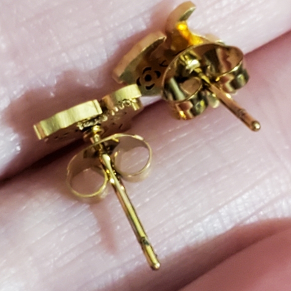 Bunny rabbit Stud earrings real gold stainless steel New Easter - Picture 5 of 9